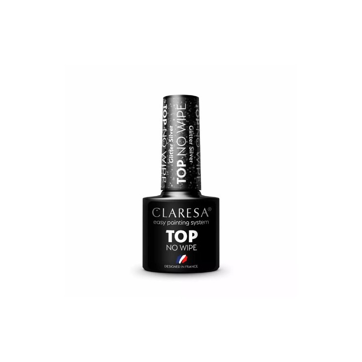 Claresa Top No Wipe Hybrid-Nageltop Glitter Silver 5 g