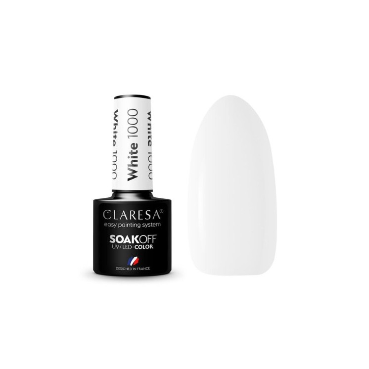 Claresa Lakier hybrydowy do paznokci White 1000 5 g