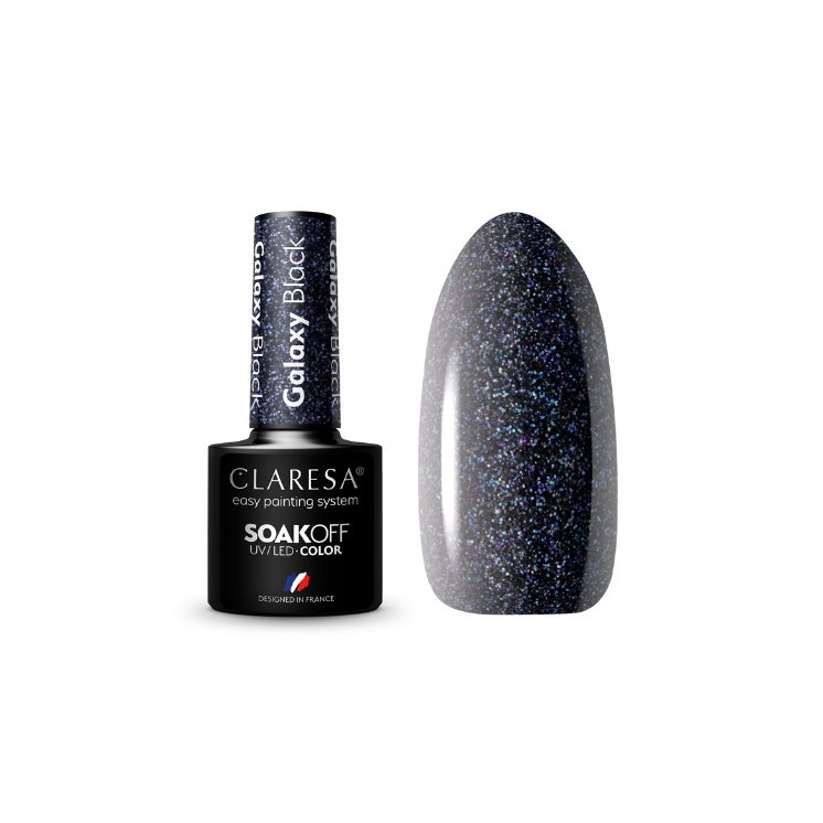 Claresa Galaxy Black Lakier hybrydowy do paznokci 5 g