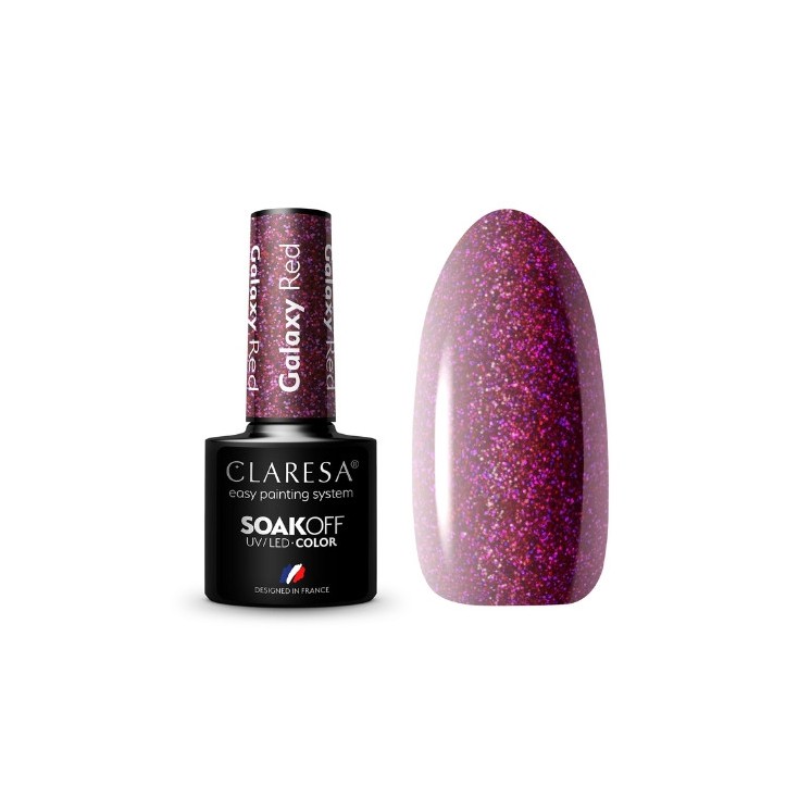 Claresa Galaxy Red Lakier hybrydowy do paznokci 5 g
