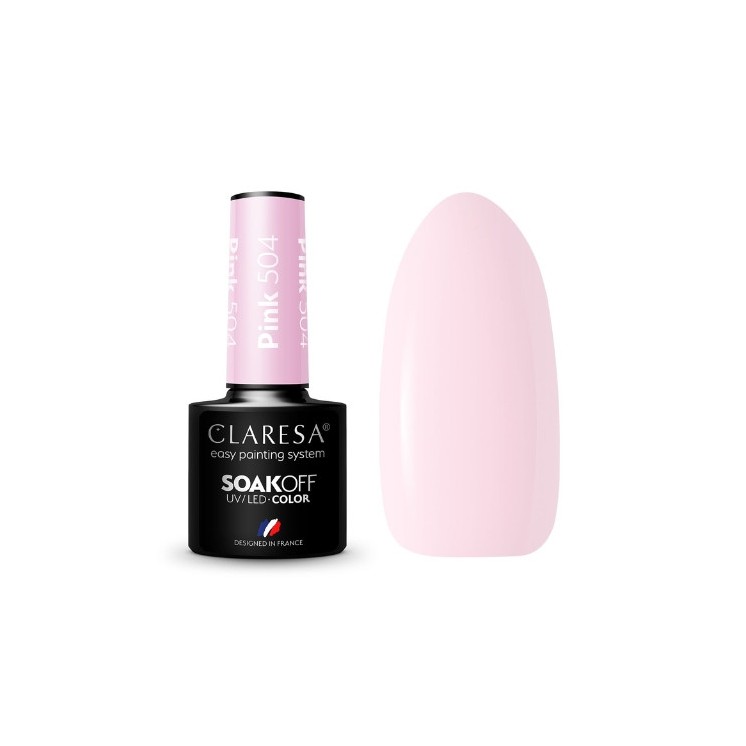 Claresa Pink Lakier hybrydowy do paznokci /504/ 5 g