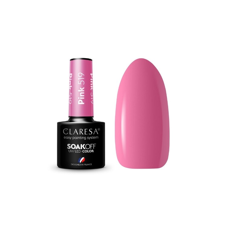 Claresa Pink Lakier hybrydowy do paznokci /519/ 5 g