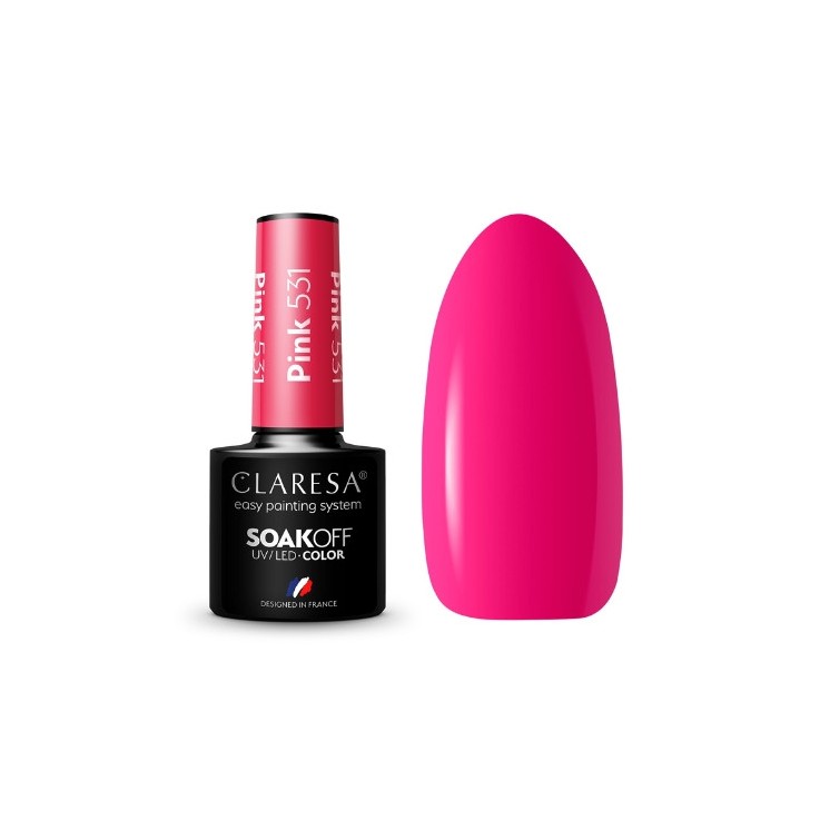 Claresa Pink Lakier hybrydowy do paznokci /531/ 5 g