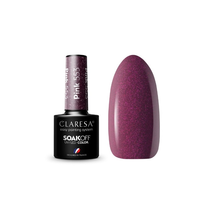Claresa Pink Lakier hybrydowy do paznokci /553/ 5 g