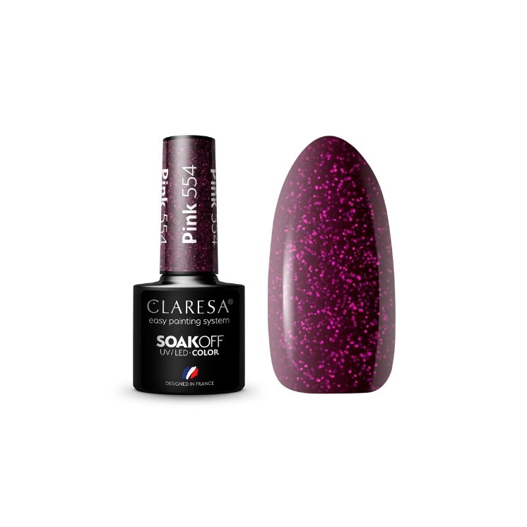 Claresa Pink Lakier hybrydowy do paznokci /554/ 5 g