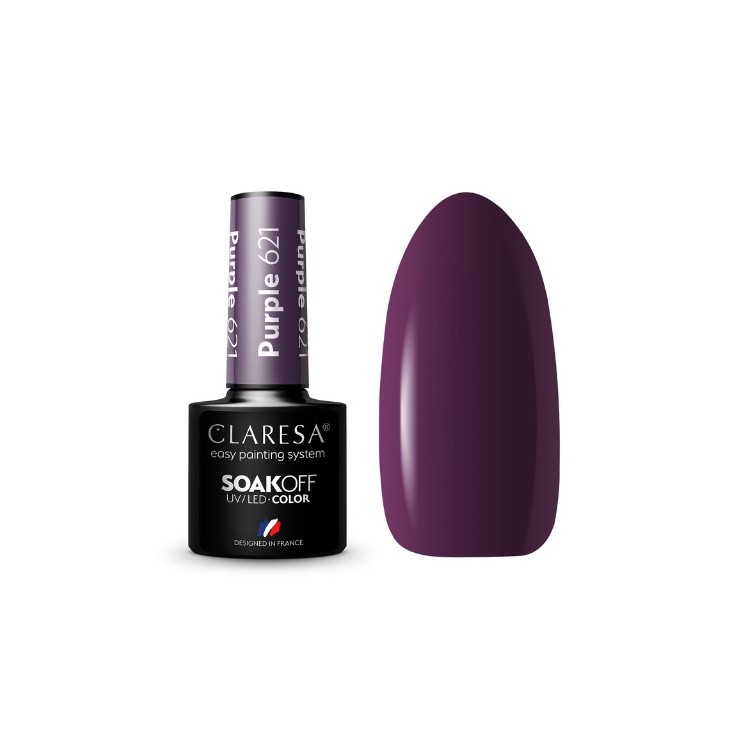 Claresa Purple Lakier hybrydowy do paznokci /621/ 5 g