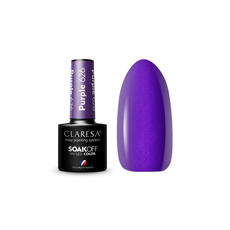 Claresa Purple Lakier hybrydowy do paznokci /626/ 5 g