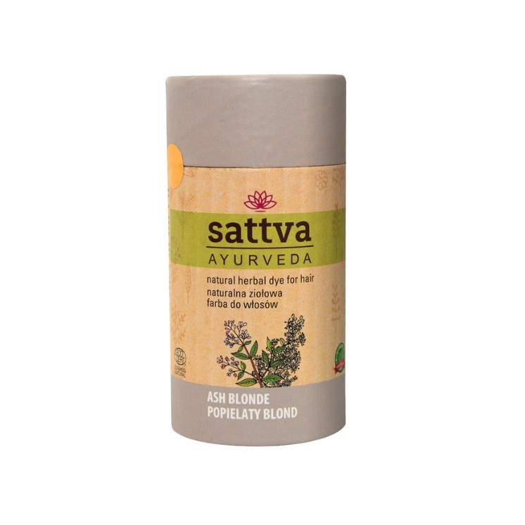 Sattva Ayurveda Naturalna ziołowa Farba do włosów Popielaty Blond 150 g