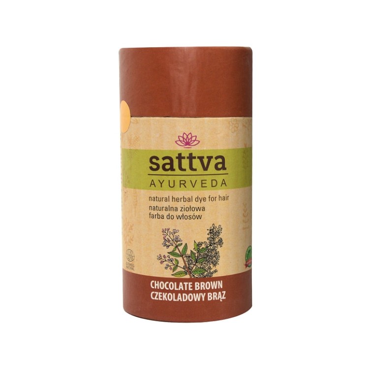 Sattva Ayurveda Naturalna ziołowa Farba do włosów Czekoladowy Brąz 150 g
