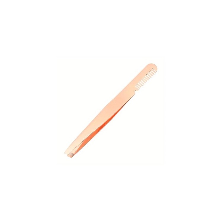 Cosmetisch pincet met wenkbrauwkam Rose Gold 1 stuk