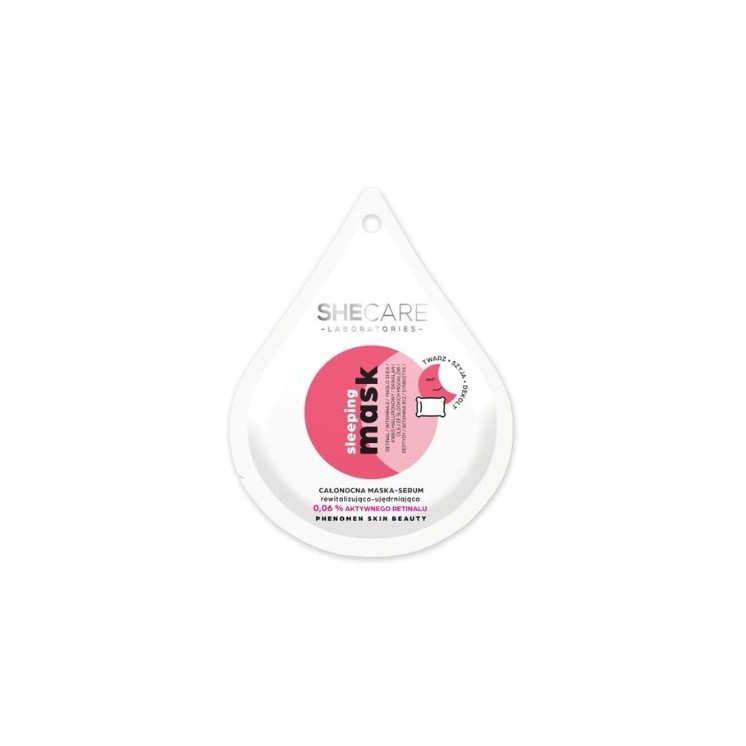 SheCare Sleeping Mask Całonocna Maska - Serum do twarzy rewitalizująco - ujędrniająca 10 ml