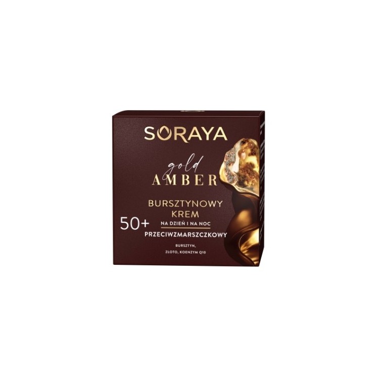 Soraya Gold Amber Bursztynowy Krem do twarzy przeciwzmarszczkowy na dzień i na noc 50+ 50 ml