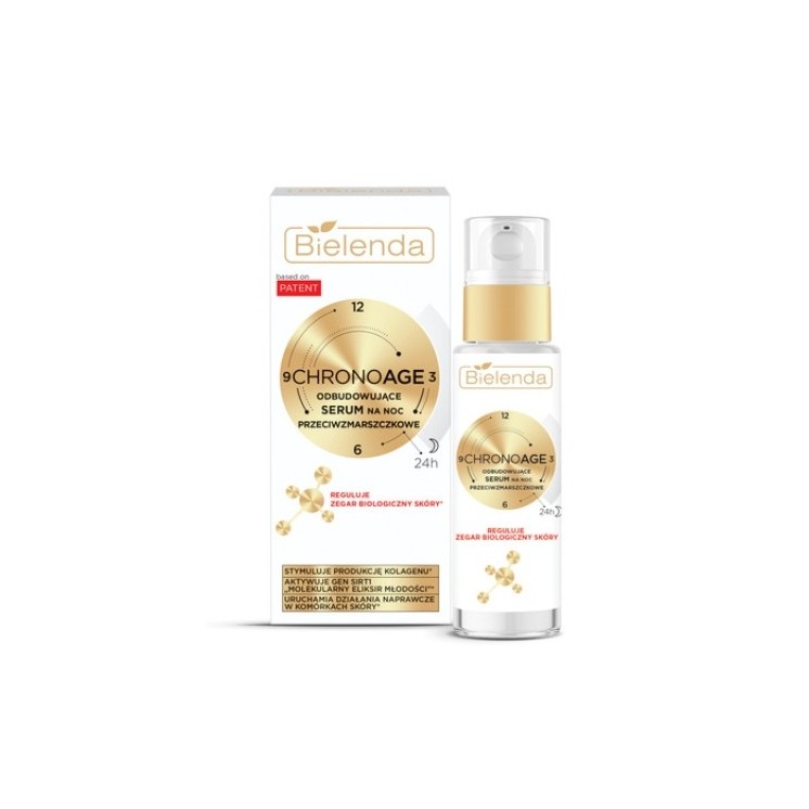 Bielenda Chrono Age 24H Odbudowujące Serum do twarzy przeciwzmarszczkowe na noc 30 ml