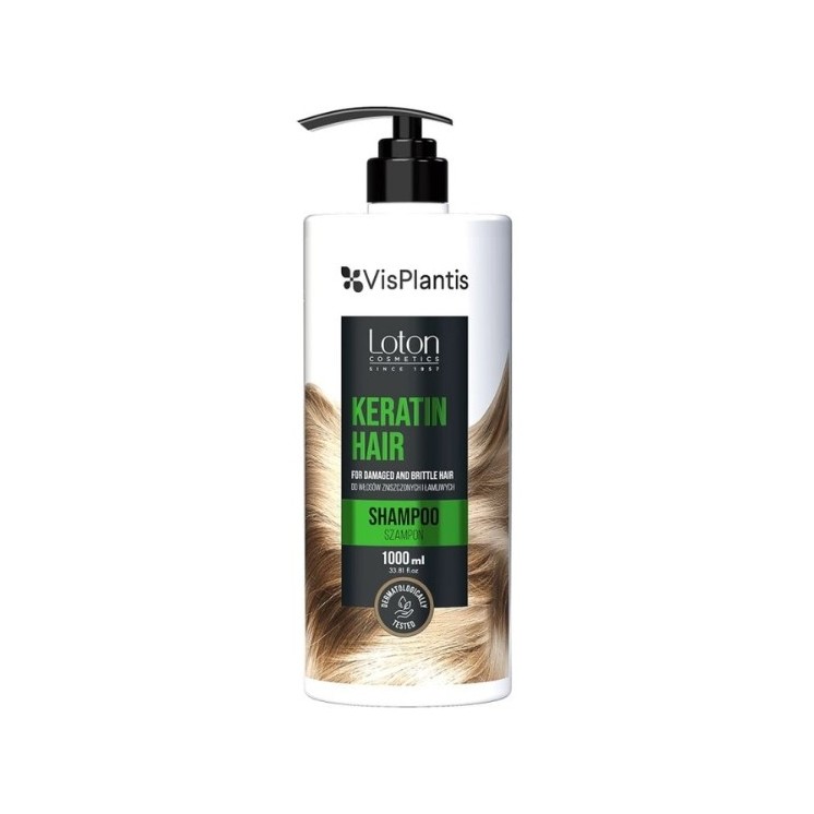 Vis Plantis Loton Shampoo für strapaziertes und brüchiges Haar mit Keratin 1000 ml