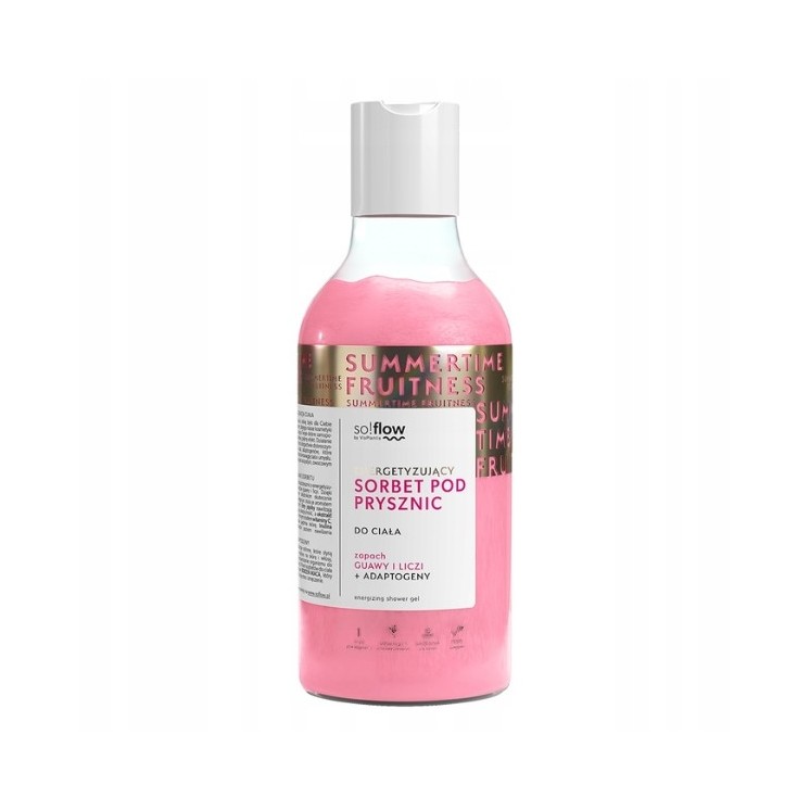 So!flow Energetyzujący Sorbet do ciała pod prysznic Guava, Lychee 400 ml
