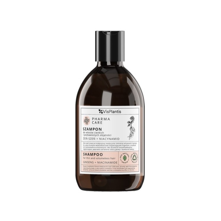 Vis Plantis Pharma Pflegeshampoo für dünnes und volumenloses Haar Ginseng + Niacinamid 500 ml