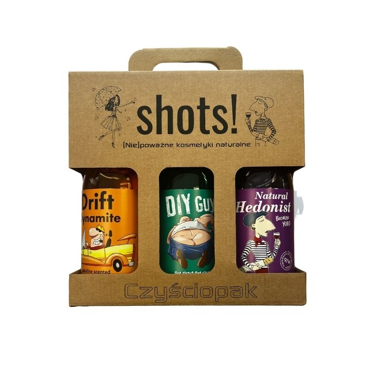 LaQ Shots! Czyściopak for Men Żel pod prysznic 3x500 ml