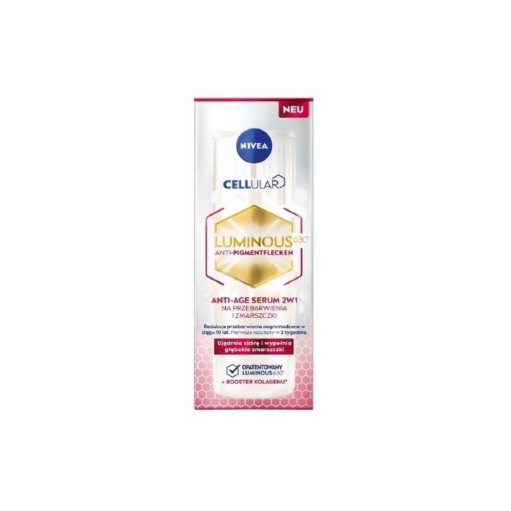 Nivea Cellular Iluminous Anti-Age 2w1 Serum do twarzy na przebarwienia i zmarszczki 30 ml