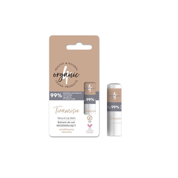 4Organic Natural regenerierender Tiramisu Lippenbalsam 5 g