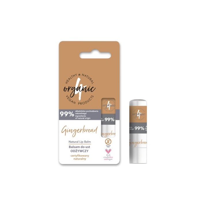 4Organic Naturalny odżywczy Balsam do ust Gingerbread 5 g