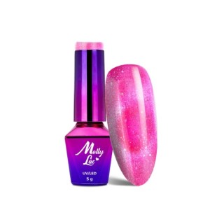 MollyLac /551/ Foxy Eyes Lakier Hybrydowy Blink Me Pink 5 ml MollyLac /551/ Foxy Eyes Lakier Hybrydowy Blink Me Pink 5 ml