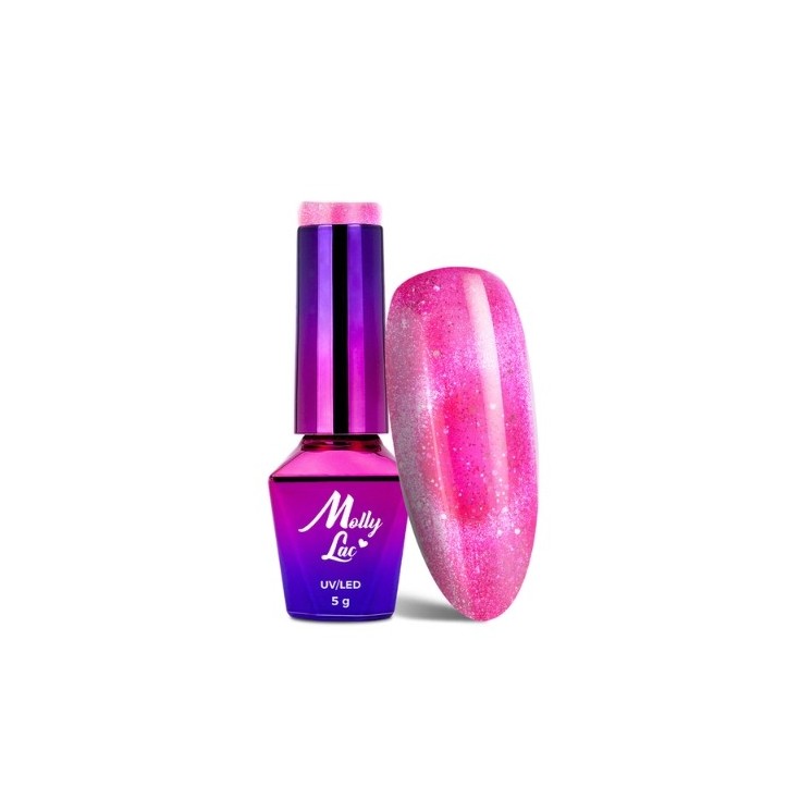 MollyLac /551/ Гібридний лак для нігтів Foxy Eyes Blink Me Pink 5 мл