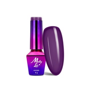 MollyLac /213/ Obsession Гібридний лак для нігтів Naughty Purple 5 мл