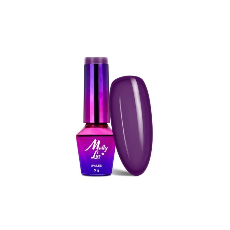 MollyLac /213/ Obsession Гібридний лак для нігтів Naughty Purple 5 мл