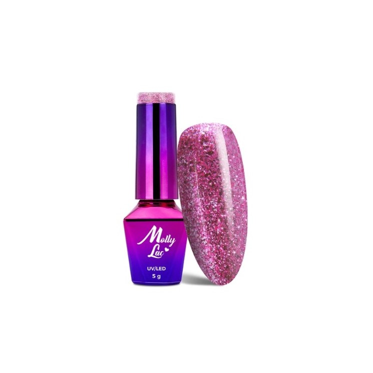 MollyLac /540/ Luxury Glam Hybrid Nail Polish Pink Reflections 5 ml