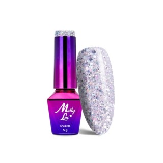 MollyLac /545/ Luxury Glam Holographic Hybrid Nail Polish 5 мл
