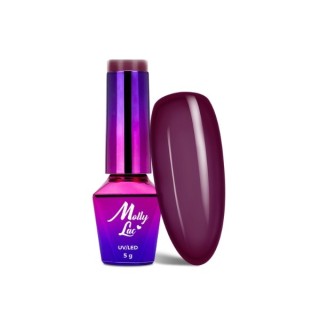 MollyLac /190/ Hearts & Kisses Hybrid Nail Polish Red Wine 5 мл