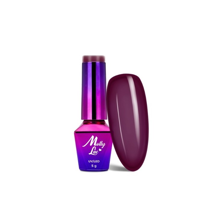 MollyLac /190/ Hearts & Kisses Lakier Hybrydowy Red Wine 5 ml