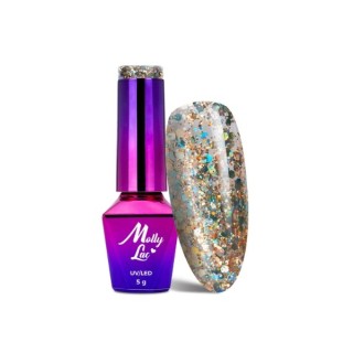 MollyLac /536/ Гібридний лак для нігтів Crushed Diamonds Seduce a Millionaire 5 мл