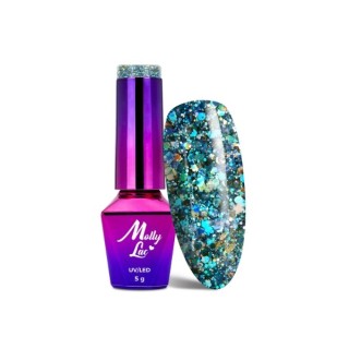 Гібридний лак для нігтів MollyLac /537/ Crushed Diamonds Glammy Chic 5 мл
