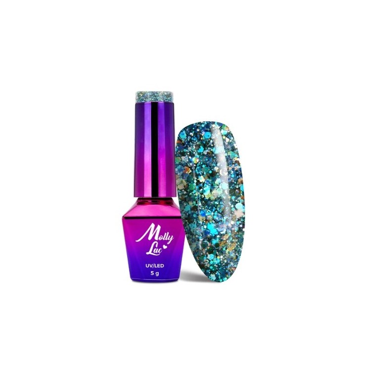 MollyLac /537/ Crushed Diamonds Lakier Hybrydowy Glammy Chic 5 ml