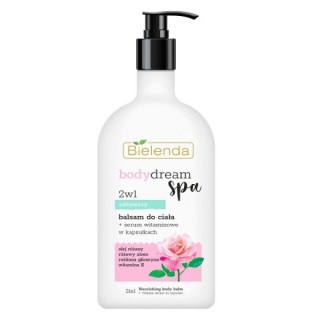 Bielenda Body Dream Spa 2в1 живильний бальзам для тіла + вітамінна Serum в капсулах Роза 350 мл
