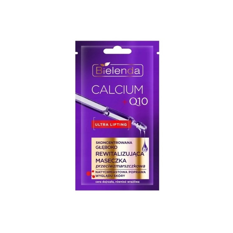 Bielenda CALCIUM + Q10 skoncentrowana głęboko rewitalizująca Maseczka do twarzy przeciwzmarszczkowa 8 g