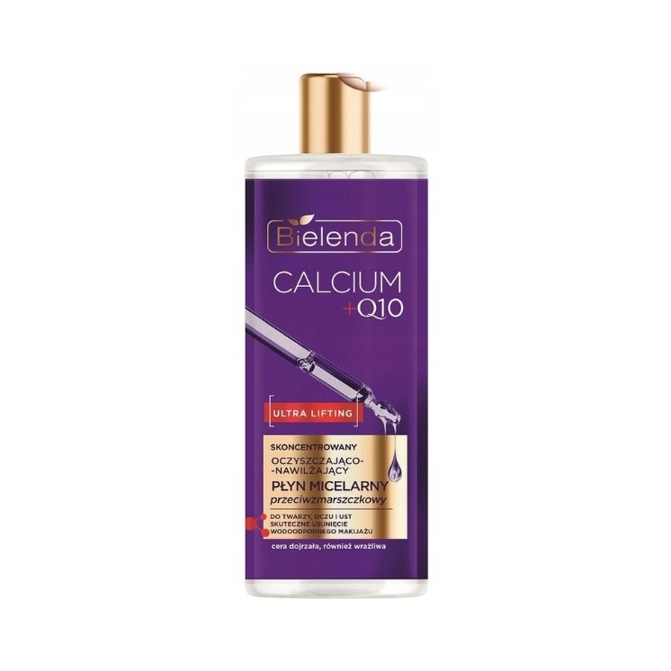 Bielenda CALCIUM + Q10 konzentrierte reinigende und feuchtigkeitsspendende Anti-Falten-Mizellenflüssigkeit 500 ml