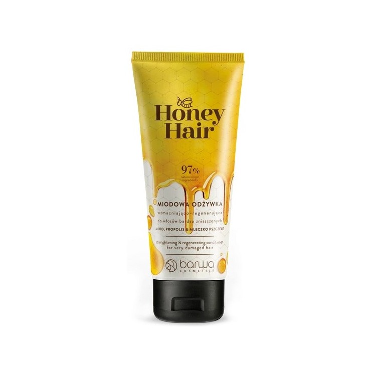 Barwa Honey Hair Wzmacniająco - regenerująca Odżywka do włosów bardzo zniszczonych Miód , Propolis & Mleczko Pszczele 200 ml