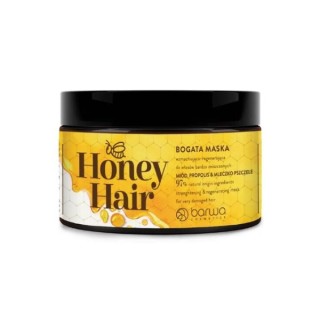 Barwa Honey Hair Зміцнююча та відновлююча маска для дуже пошкодженого волосся Мед, прополіс і маточне молочко 220 мл
