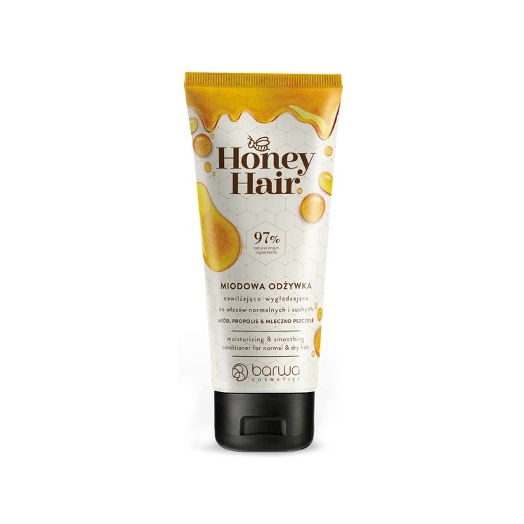 Barwa Honey Hair Nawilżająco - wygładzająca Odżywka do włosów normalnych i suchych Miód , Propolis & Mleczko Pszczele 200 ml