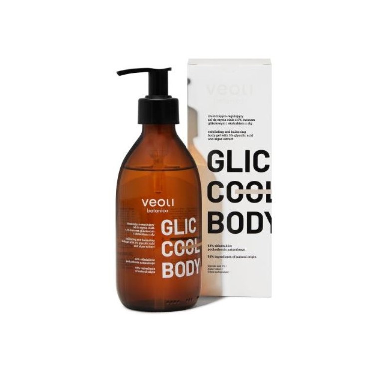 Veoli Botanica Glic Cool Body złuszczająco-regulujący Żel do mycia ciała z kwasem glikolowym 280 ml