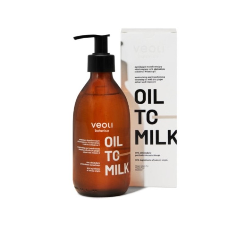 Veoli Botanica Oil to Milk nawilżająco-transformujący Olejek do mycia ciała z 2% ekstraktem z imbiru 290 ml