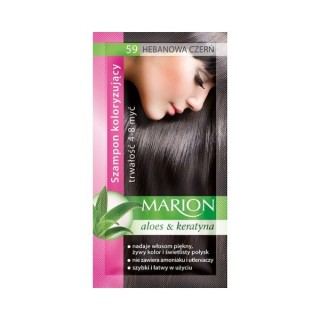 Marion Färbeshampoo mit Aloe-Extrakt 4-8 Haarwäschen /59/ Ebenholzschwarz 40 ml