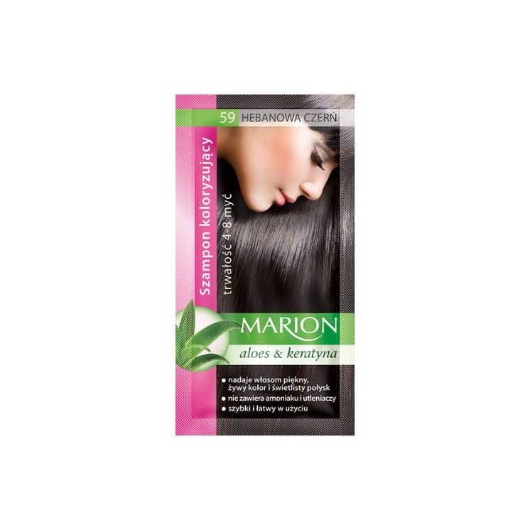 Marion Färbeshampoo mit Aloe-Extrakt 4-8 Haarwäschen /59/ Ebenholzschwarz 40 ml