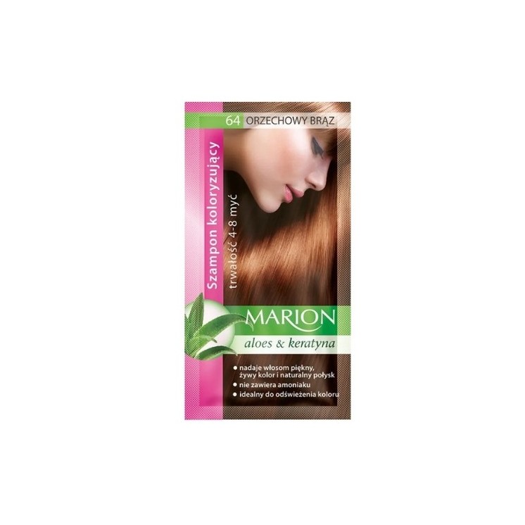 Marion Färbeshampoo mit Aloe-Extrakt 4-8 Haarwäschen /64/ Nussbraun 40 ml