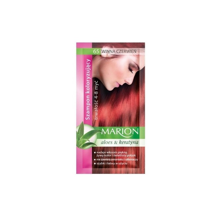 Marion Szampon koloryzujący z wyciągiem z aloesu 4-8 myć /65/ Winna Czerwień 40 ml
