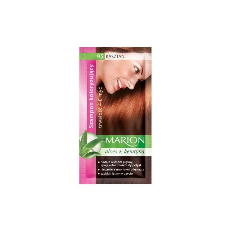 Marion Szampon koloryzujący z wyciągiem z aloesu 4-8 myć /95/ Kasztan 40 ml