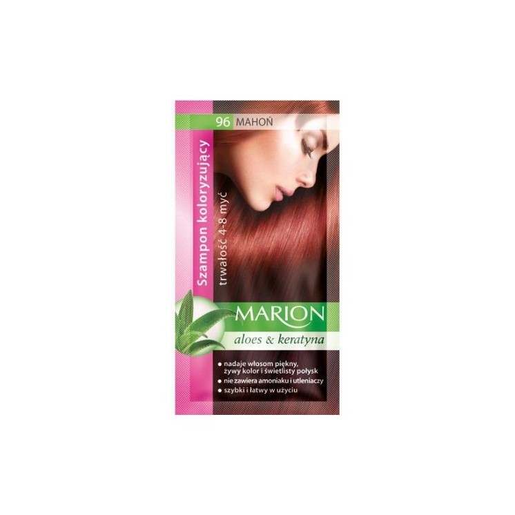 Marion Szampon koloryzujący z wyciągiem z aloesu 4-8 myć /96/ Mahoń 40 ml