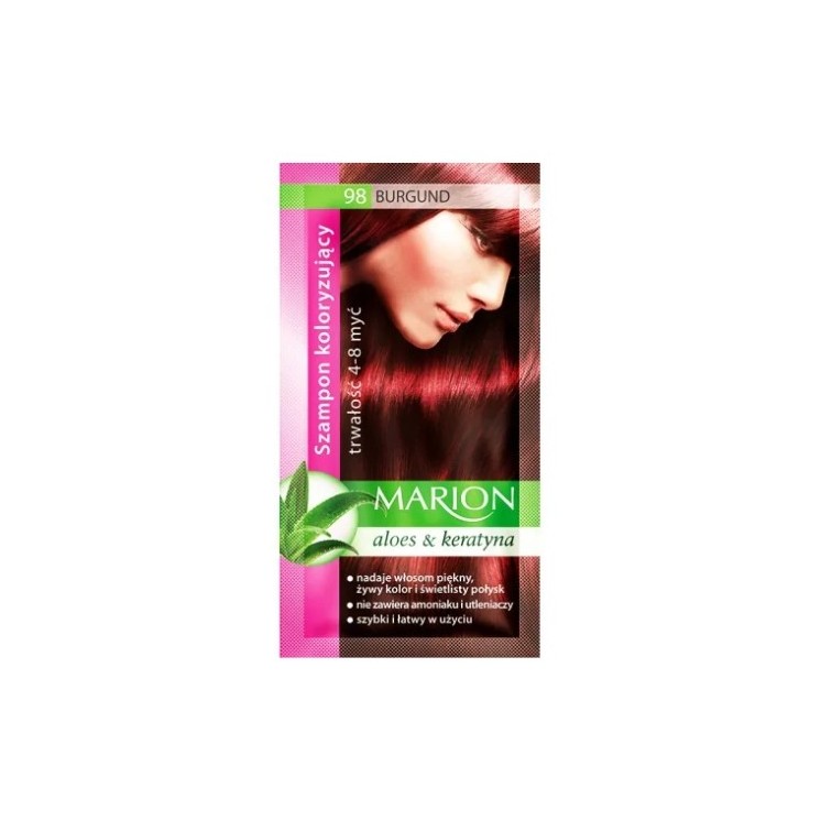 Marion Szampon koloryzujący z wyciągiem z aloesu 4-8 myć /98/ Burgund 40 ml